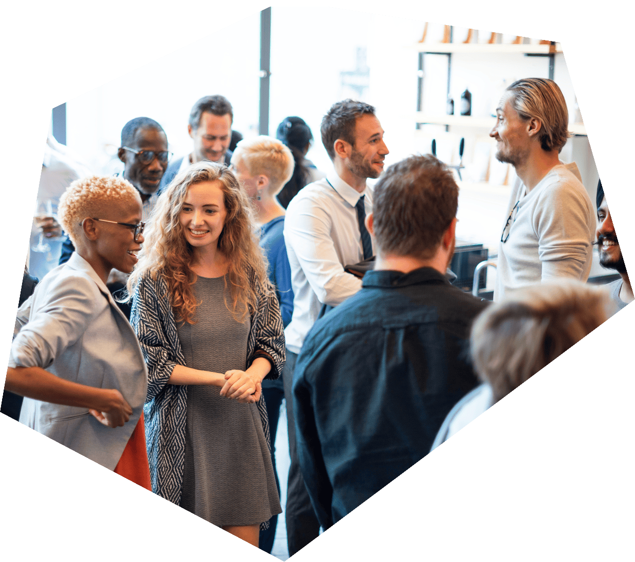 Group mingling and networking indoors